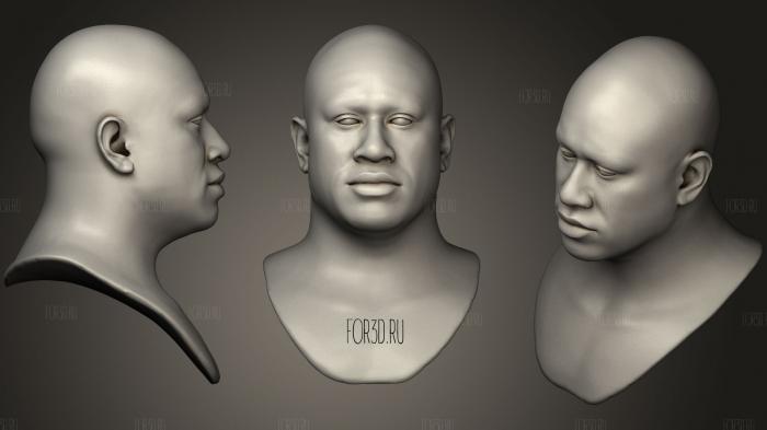 Black Man Head 6 stl model for CNC